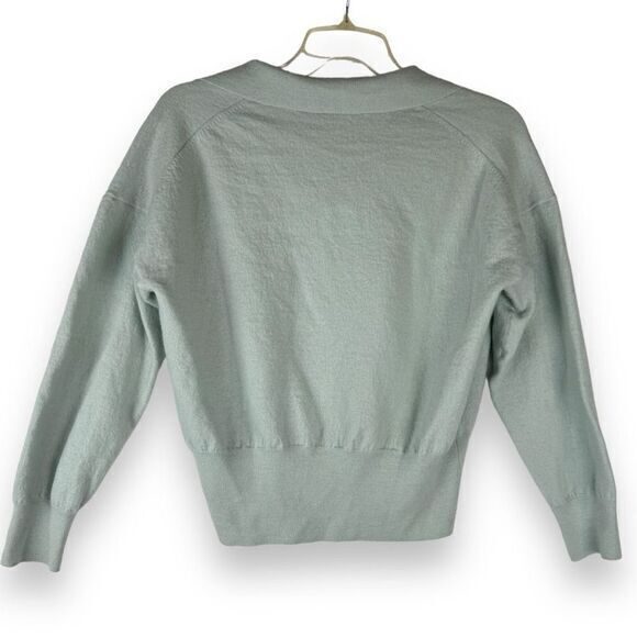 Madewell Polo Sweater Womens Size XL Mint Green 100% Merino Wool Academia Preppy - Picture 2 of 13